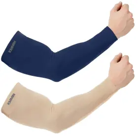 Kmmin 733810285601 Arm Sleeves Uv Protection For Driving Cycling Golf Basketball Navy/beige