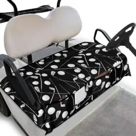 Kne-czc80-11-33 Knextrepoy Universal Golf Cart Seat Covers For Women Men Non-slip Ball Print Black