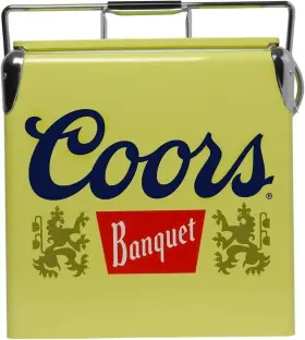 Cbvic-13 Koolatron Coors Banquet Retro Ice Chest Cooler With Bottle Opener 13l 14 Qt Yellow
