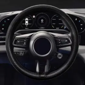 Kuqutidy-gjfxpt01 Kuqutidy Car Steering Wheel Cover Silicone Non-slip Protector Black