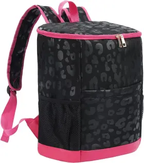 Leziazany 715072705455 Cooler Backpack Women Leopard Leak Proof Bags Black Mt