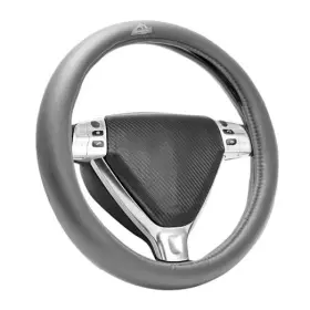 Aa-sc102 Lifeworks Technology Group 15 Inch Faux Leather And Wood Trim Steering Wheel Cover - Universal Fit Grey