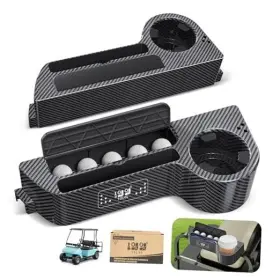 Lijuan 688209788549 All-in-one Golf Cart Armrest With Cup Holder No-drill Carbon Fiber