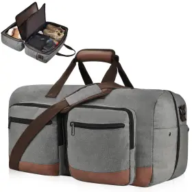 Litvyak 684514330312 Duffle Bag For Travel Canvas Duffel Bags With Lay-flat Design Large