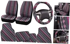 Jd192-mt1plzj Lj Fx192 192l2 Ethnic Boho Combo Two Front Seat Covers 4pcs Multicolor Purple