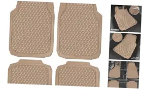 Jd774yy-be1-4p Lj Rubber Car Mats Beige Deep Dish All-weather Floor Full Set