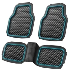 Jd777dg-bk0bu-3p Lj Led Light Rubber Car Mats Heavy Duty Deep Dish All-weather Floor Blue