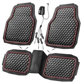 Jd777dg-bk0rd-3p Lj Led Light Rubber Car Mats Heavy Duty Deep Dish All-weather Floor Mat Full