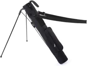 Longchao 193701602564 Sunday Golf Bag Lightweight Club Bags With Stand And Strap Pitch Black
