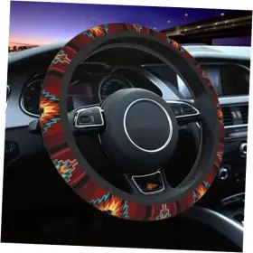Lonsant-fxptao.16 Lonsant Native American Tribal Steering Wheel Cover For Women Men Southwest Pattern Red