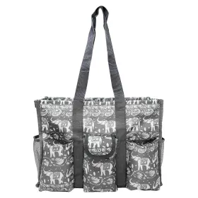 Lucazzi 810004502727 Utility Tote Bag With Zipper Top - Large Multipurpose Organizer