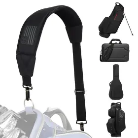 B0fd9c6wcz Lzfan Golf Bag Shoulder Strap Black Usa Flag Padded Adjustable Replacement