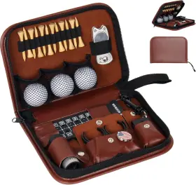 Maixy 705353267727 Complete Golf Accessories Kit With Leather Case - Perfect Gift For Golfers