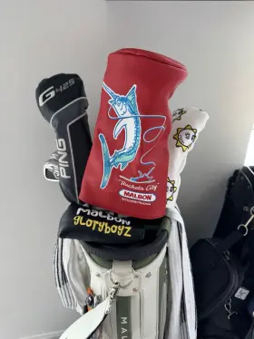 Ss23 Malbon Headcover Buckets City Rich In Recreation Red Driver Fairway Rare Ss23 Malbon Headcover Buckets City Rich In Recreation Red Driver Fairway Rare