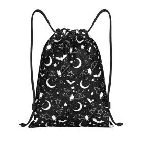 Manqinf 098668990849 Goth Bats Horror Drawstring Bag Fashion Sport Gym Backpack Beach T