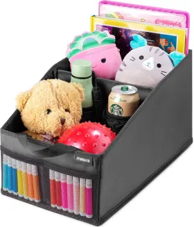 Masirs 021455054714 Back Seat Car Organizer Neatly Organize Items While Traveling Black