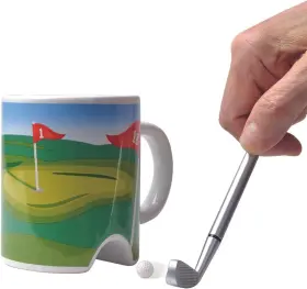 Meridian Point 754814037089 Unique Funny Novelty Mini Golf Coffee Mug With Pen Without Ball In Gift Box 13z