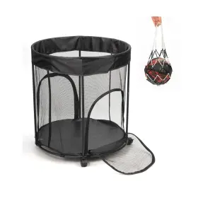 Hh0004bg Mesiiloly 51.36gal Ball Storage Cart With Wheels 2 Side Opening Basket