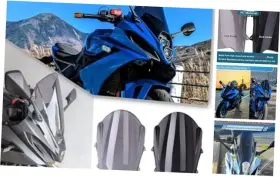 Md0625 Midimttop Motorbike Windshield Windscreen Front Fairing Flyscreen Wind Black Smoke