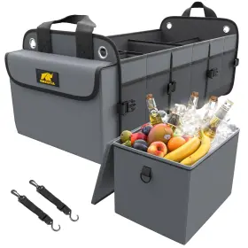 Qsp050 Mikkuppa Car Trunk Organizer With Cooler - 100l Large 1680d Ox Qsp050 Mikkuppa Car Trunk Organizer With Cooler - 100l Large 1680d Ox