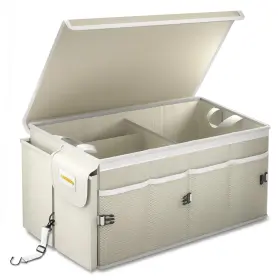 Qsp485 Mikkuppa Car Trunk Organizer - 65l Collapsible Large With Lid White