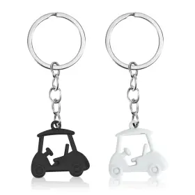 1076485 Mikovivi 2pcs Golf Cart Keychains Stylish Zinc Alloy Key Ring Themed Holder