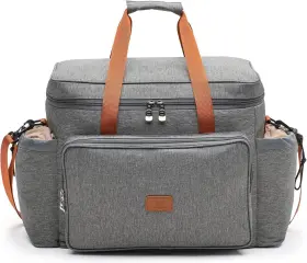 Mojecto 628250547337 Extra Large Tall Insulated Cooler Bag With Firm Bottom 16x13x10 In Gray
