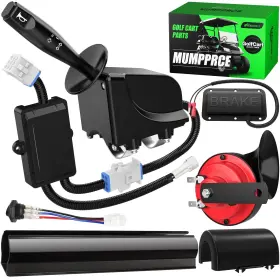 Mumpprce 789563428581 Upgraded Golf Cart Turn Signal Kit With Horn Brake Switch Pad And 9-pin Plug