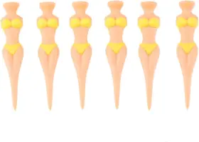 Sz080010011005rk-1 Muxsam Funny Golf Tees Lady Girl 76mm/3 Inch Plastic Pin Up Yellow