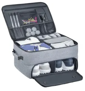 Mvleury 764923803918 Golf Trunk Organizer 2 Layer Car With Ventilated Shoe Compart