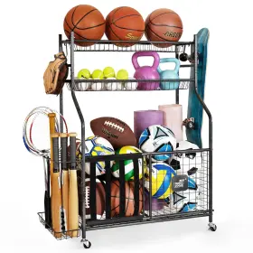 Mythinglogic 715787852574 Garage Sports Equipment Organizer Baseball Storage Large Capaci