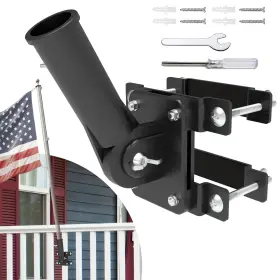 Neszyzai 783798327572 No Drill Flag Pole Holder For Railing 1 Inch Flagpole Mount Po