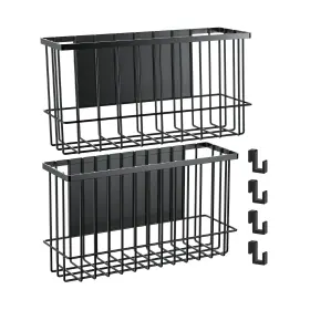 Nihome-0330-2metalmagbsktblk Nihome Magnetic Metal Basket Organizers Dryer Ball Holder 2pcs Me... Fast Ship