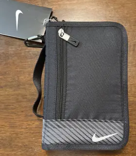 Nike 887229228862 Rare Golf Sport Ii Organizer Zip Pouch Black/gray Logo 9x6x2