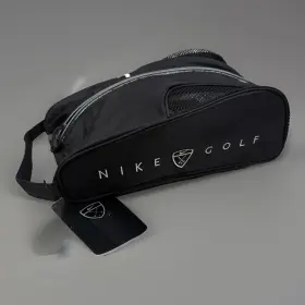 Tg0001-001 Nike Golf Shoe Bag Black Zippered Ventilated Travel Storage Carry New
