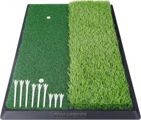 M-001 Nobrand 17 Inch X24 Dual-turf Golf Hitting Mat With Rubber Backing Tee Holder And 9 Tees