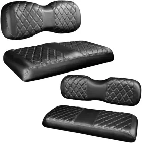 Nokins 445029339398 4pcs Golf Cart Diamond Seat Covers Kit Front And Rear Fits Fo