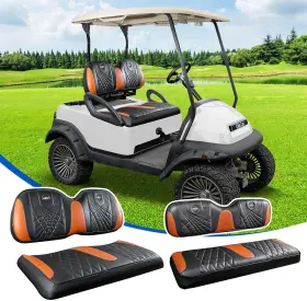 Nks4r10015gd-brown Nokins 4pcs Golf Cart Seat Covers Kit Front And Rear Fits Club Car