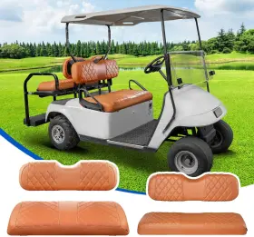 Nks4r10017-a1 Nokins 4pcs Golf Cart Diamond Seat Covers Kit Front&rear Fits Ezgo
