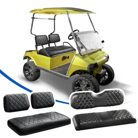 Nks4r10018-2-blks Nokins 4pcs Golf Fits Club Car Ds Pre-2000 Front And Rear Black&black Stitch