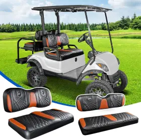 Nks4r10019gd-brown Nokins 4pcs Golf Cart Seat Covers Kit Front And Rear Fits Yamaha/g2