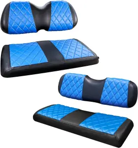 Wgn10015-fr-bbu Nokins 4pcs Golf Cart Diamond Seat Covers Kit Front And Rear Fits Fo