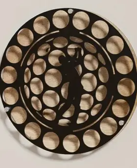18hdd Novum Creations Silhouette Golf Ball Display Holder Round Golfer In Center 18 Balls 13.7 Inch