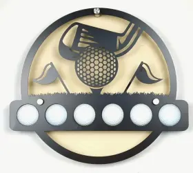 X13.5 Novum Creations 6myt Silhouette Golf Ball Display Holder Tee And Club 6 Balls 11.81 Inch X13.5 Novum Creations 6myt Silhouette Golf Ball Display Holder Tee And Club 6 Balls 11.81 Inch