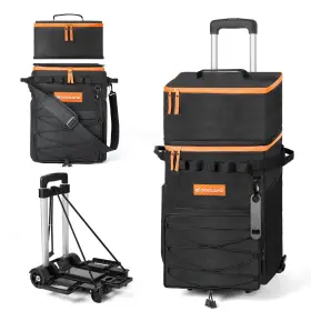 0695 Odoland 48/72 Cans Soft Cooler With Wheels And Handle 72 Black
