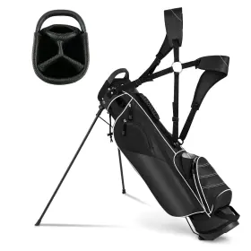 Go-st46254bk Officejoy Golf Stand Bag Portable Clubs With 4 Way Dividers Black