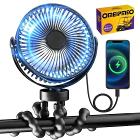 Omeipmeo 717504426525 Rechargeable Golf Cart Fan 12000mah Stroller Fans Small To Medium Black Omeipmeo 717504426525 Rechargeable Golf Cart Fan 12000mah Stroller Fans Small To Medium Black
