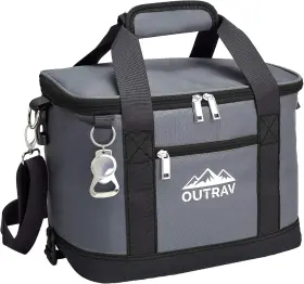 Outrav 704831579710 Collapsible Insulated Cooler Bag 6l Thermal Lunch Grey With Black Trim
