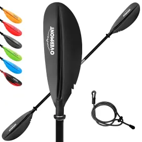 Overmont 060990788888 Kayak Paddles With Leash - Heavy Duty Aluminum Alloy Shaft Boating O