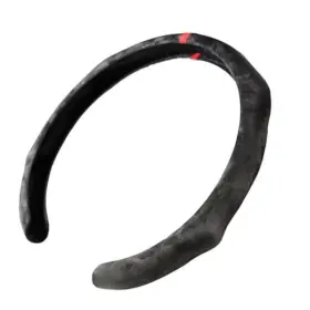 A0112001-c-9 Partsto Quick Install Sporty Leather Steering Wheel Cover With Suede Black Top Red Line